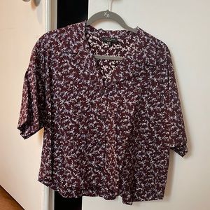 rag & bone Reed Floral Boxy Notch Collar Blouse